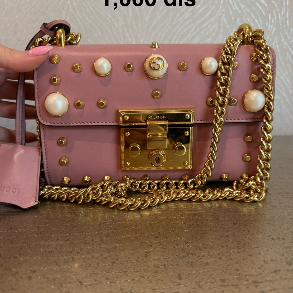 Gucci Pink Crossbody Bag with Gold Accents